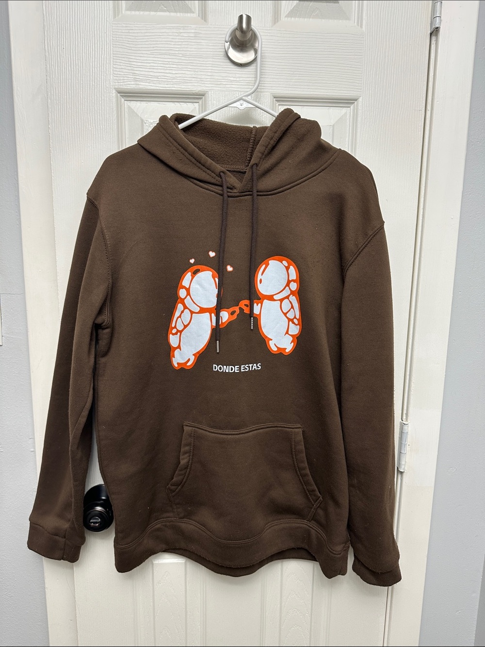 Ivan Cornejo Hoodie with Orange Astronauts - "Donde Estas"